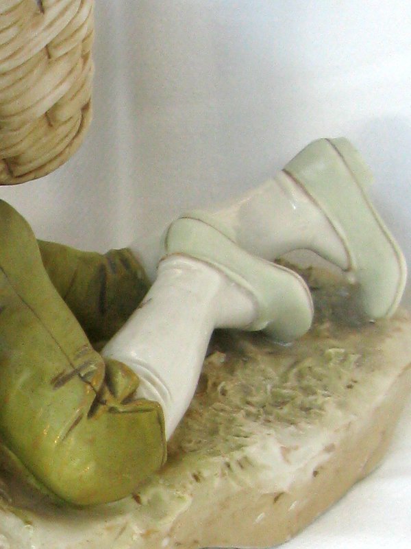 Young Boy with Basket signed